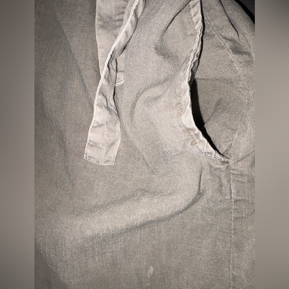 Anthro Cloth & Stone Tencel Wrap Romper Taupe XS Tie Waist - Picture 6 of 11